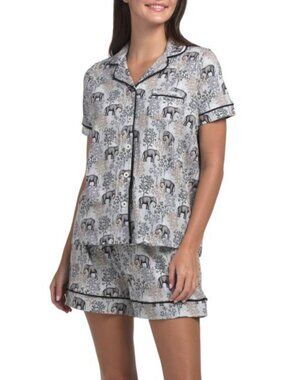 POPPY & CLAY 2pc Organic Cotton Be Natural Pajama Top And Shorts Set